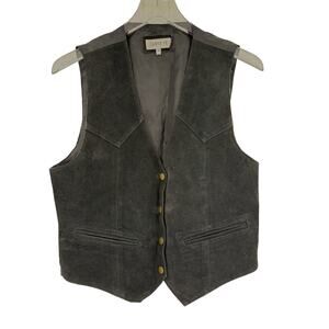 SANTA FE Leather Vest Size M 100% Leather Black